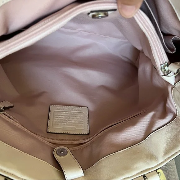 Authentic Signature Coach Light Tan with Blush Pink Shoulder Straps - Picture 10 of 16